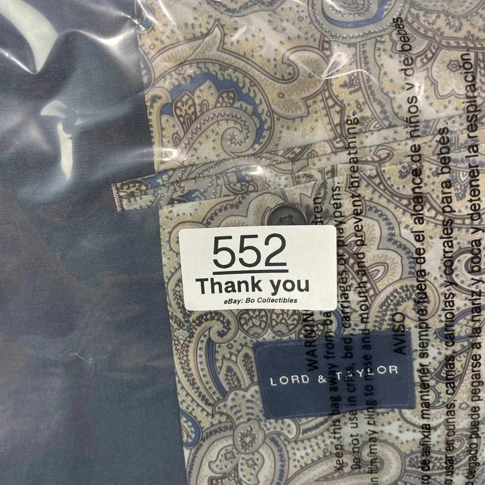 Lauren Ralph Lauren Mens 40S Blue 100% Linen Blazer Paisley Lining Sport Coat